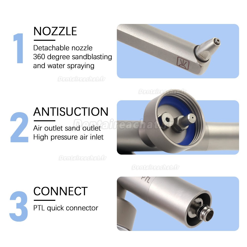 Micro sableuse dentaire dentaire à l'oxyde d'aluminium (compatible avec le raccord NSK Phatelus PTL)